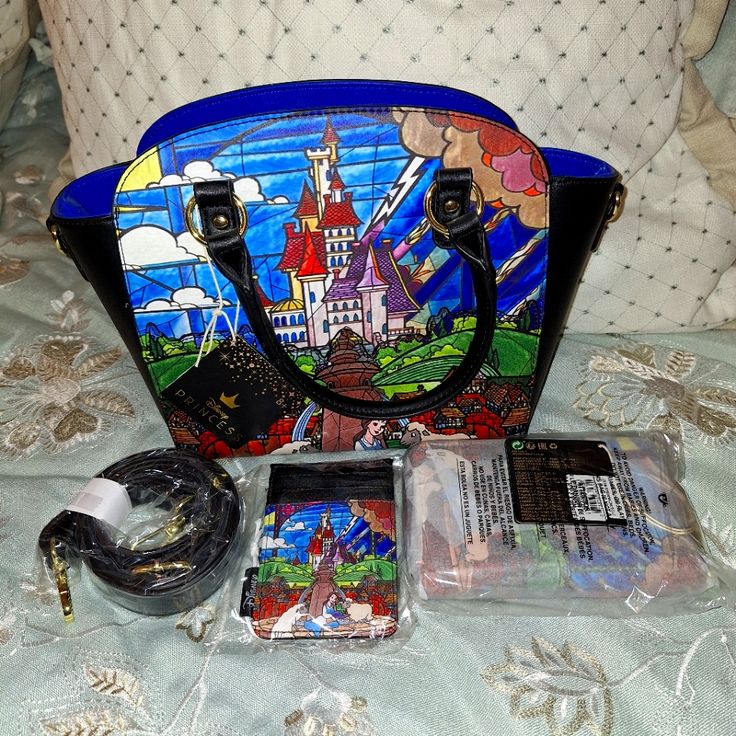 This Listing Is For A Loungefly Disney's Beauty And The Beast Castle Collection Crossbody Purse, Card Holder And Matching Wallet. They Are All In New With Tags Condition. Beauty And The Beast Castle, Beast Castle, Castle Collection, Beast's Castle, Loungefly Bag, Loungefly Disney, Disney Beauty And The Beast, Crossbody Purse, The Beast