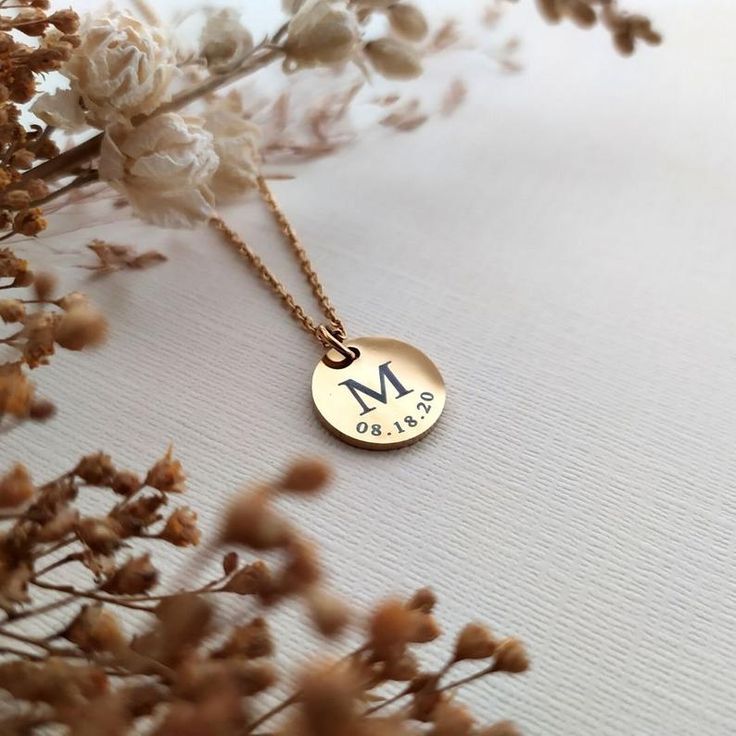 Necklace Flatlay, Initial Disc Necklace, Jewelry Photography Styling, Initial Name, Mothers Necklace, Initial Jewelry, Custom Initials, Disc Necklace, Mom Necklace