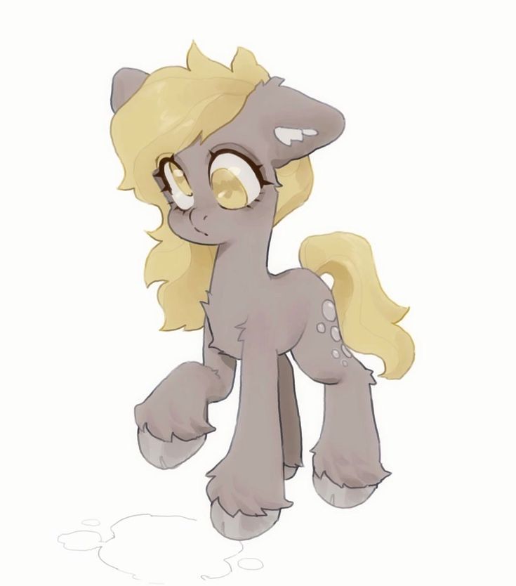 a pony with blonde hair and big eyes