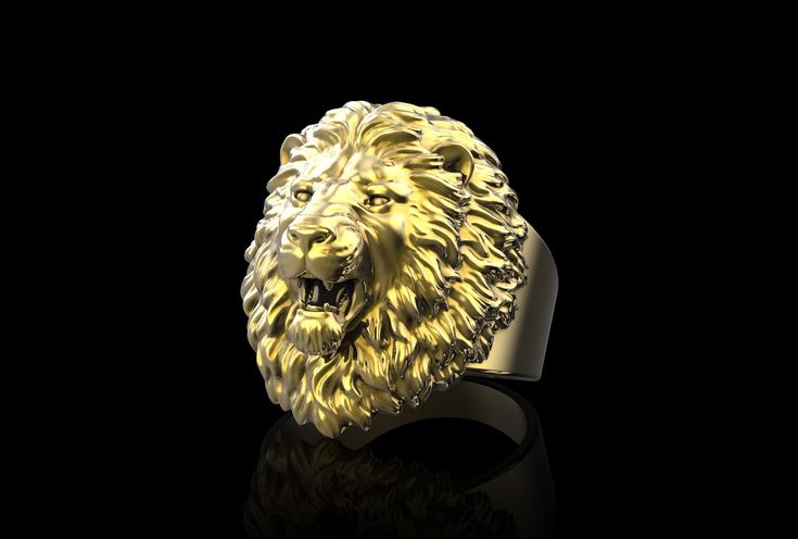 Aggressive Lion Ring, Realistic roaring Lion head Ring. The lion ring is known as a guardian deity that chases away evil, and it is a ring made to prevent bad luck. The lion ring will give you more strength to succeed. The lion ring will be a meaningful gift for your loved one. Shipping info. Yellow Gold-Plated Polish production requires 16~18 business days. Please keep this in mind when purchasing. Ring info. Material: 18K yellow gold plated brass Ring Size: 6 ~ 16 US Material info. About 18K Gold Plated Brass Gold Plated Brass is plated with 14K or 18K gold (depending on your choice) and is available in both yellow and rose colors. It's capable of showcasing intricate details and offers a professional, finished look and feel. Gold Plated Brass, electroplated with 0.25 microns, is an econ Luxury Yellow Gold Spiritual Men's Ring, Luxury Men's Yellow Gold Spiritual Ring, Lion Rings For Men Gold, Lion Ring Gold, Angry Lion, Rose Colors, Lion Jewelry, Roaring Lion, Face Ring