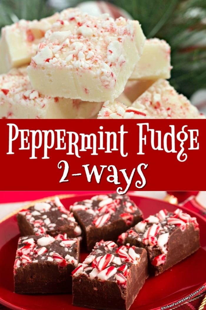 peppermin fudge 2 - ways on a red plate