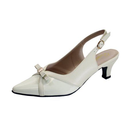 "PEERAGE Sammy women's extra wide width slingback 1.5\" low-heel. This lady is beautifully designed with patent leather and a stylish adjustable buckle. Decorated on the toe-cap sits an ornament bow, bringing a fashionable touch. A cushioned insole adds comfort while the outer rubber sole helps with maximum surface traction. The stain resistant leather completes this style for long day support. **ATTENTION SHOPPERS** Find a large selection of Wide Width styles at our official retail website FAZP Classic Patent Leather Slingback Pumps For Summer, Evening Patent Leather Low Heel Slingback Sandals, Evening Patent Leather Slingback Sandals With Low Heel, Classic Patent Leather Slingback Pumps With Low Heel, Elegant Patent Leather Slingback Sandals For Spring, Elegant Spring Patent Leather Slingback Sandals, Formal Patent Leather Low Heel Slingback Sandals, Formal Low Heel Patent Leather Slingback Sandals, Summer Slingback Patent Leather Kitten Heels