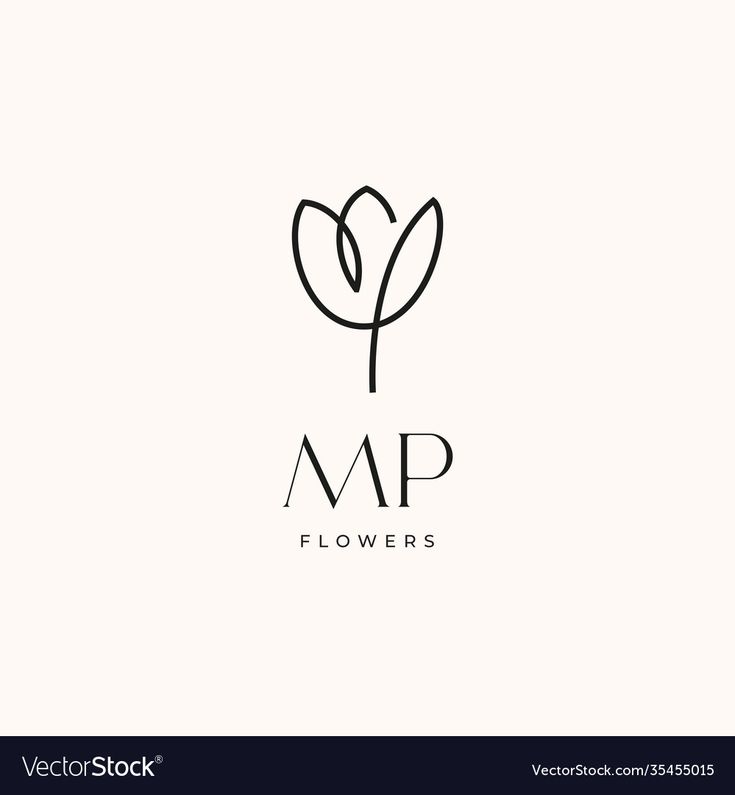 the letter m and p that is made up of flowers logo design templates for flower shop