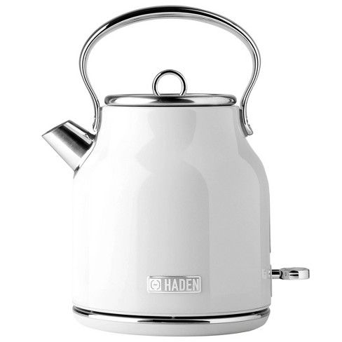 Haden Heritage Electric Kettle - Ivory White Aesthetic Electric Kettle, Electric Tea Kettle Aesthetic, Pretty Electric Kettle, Germany Apartment, White Tea Kettle, Target Dorm, White Kettle, Minimalist Electric Kettle, Window Safety