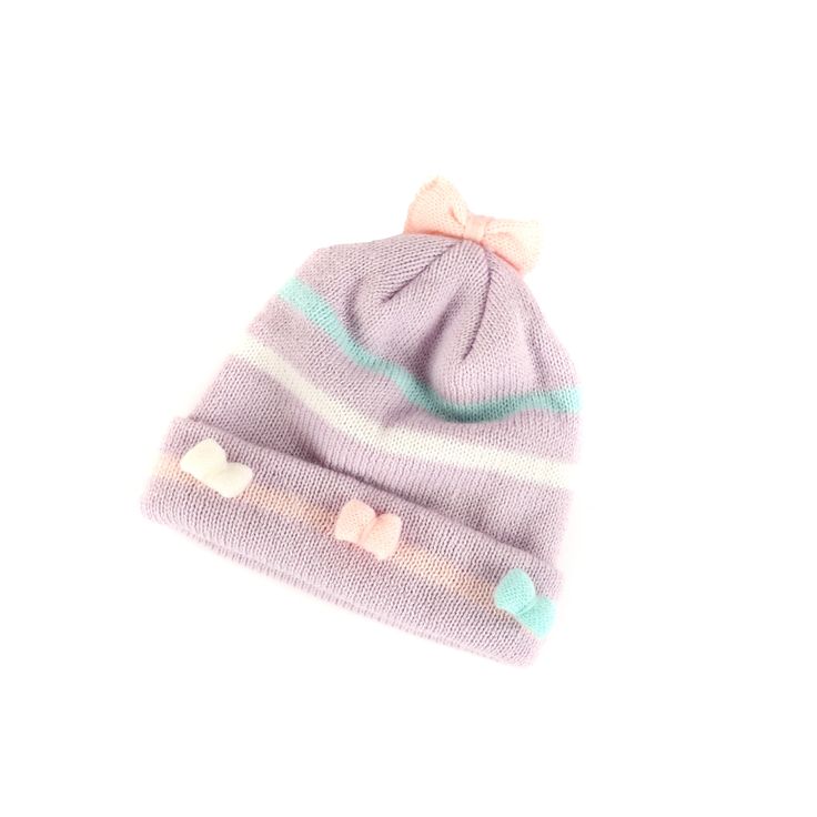 Vintage 80s Soft Acrylic Knit Pastel Purple Lavender Mini Bow Fitted Beanie Winter Hat Fun 1980s winter hat: Made from a soft acrylic knit, light purple with a lower pale pink stripe, super cute little mini bows on the front and one on the top.  Clean, no issues.  Label: Heart Throb Purple Winter Hat For Cold Weather, Purple Warm Hats For Cold Weather, Cute Purple Beanie Hat, Warm Purple Hats For Cold Weather, Purple Warm Hats One Size Fits Most, Purple One Size Fits Most Bonnet, Warm Purple Beanie Cap, Warm Purple Beanie For Winter, Warm Purple Winter Beanie