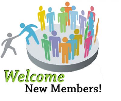 an image of a welcome new members sign