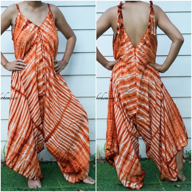 "💥One Size Fits Most Comfortable Tie Dye Hippie Jumpsuits Rompers Pants, Hippie Dress, Wide Legs Jumpsuits, Festival Clothings, Summer Clothing, Harem Dress, Beach Wear 👉Fabric: Soft and Breathable Rayon 👉Adjustable Tie shoulders 👉Boho/Hippe Theme 👉Jumpsuit Length: 48\" 👉Straps Length: 19\" 👉 Tie Dye Method 👉 One Size Fits S-XL Note: Due to the handmade nature of our products, there may be slight variations in patterns or coloring of the jumpsuits ---------------------------------------- Harem Dress, Jumpsuits Summer, Tie Dye Hippie, Boho Jumpsuit, Womens Jumpsuits, Hippie Dresses, Summer Clothing, Wide Legs, Beach Wears