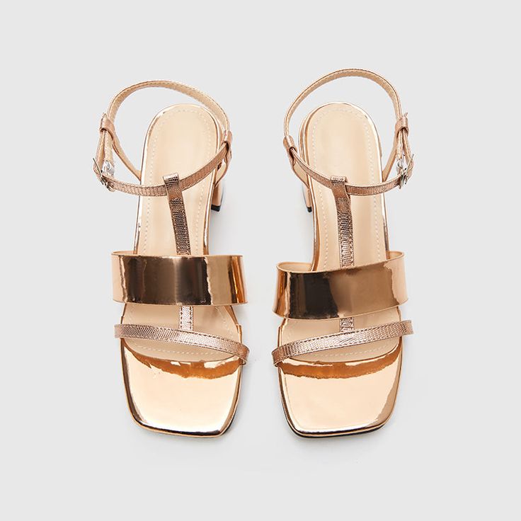 This ultra-comfy slingback sandal pairs a sleek pointed toe with a supportive block heel and N5 Contour cushioning for all-day comfort. Color: Gold Material: PU Sole material: rubber sole Heel height: 1.97â€?/li> Adjustable ankle strap with buckle closure Ankle Strap Sandals Heels, Ankle Strap High Heels, Outdoor Sandals, How To Make Shoes, Comfort Color, Ankle Strap Heels, Slingback Sandal, Sandal Fashion, Outdoor Woman