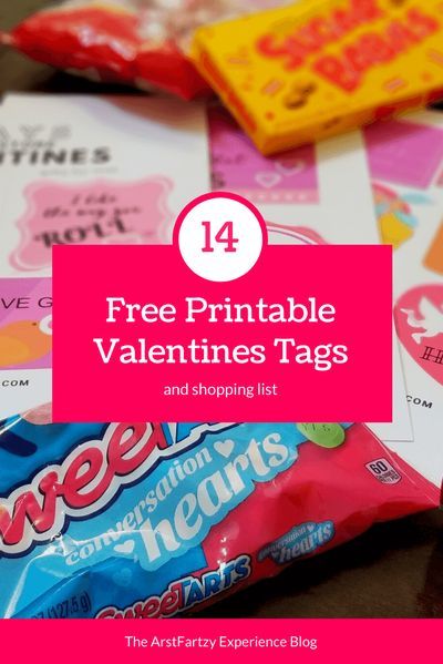 free printable valentine's tags and shopping list