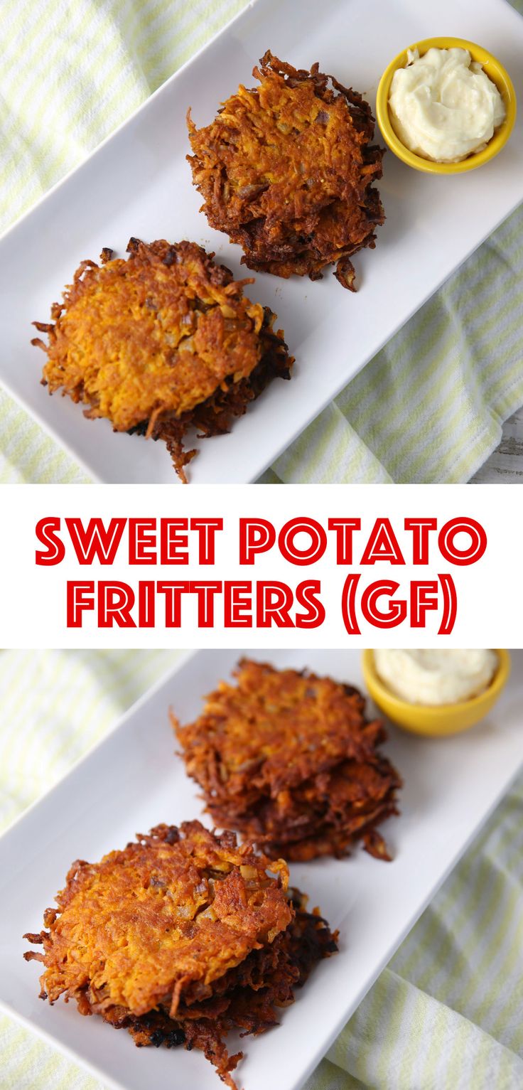 sweet potato fritters with ranch dip on the side