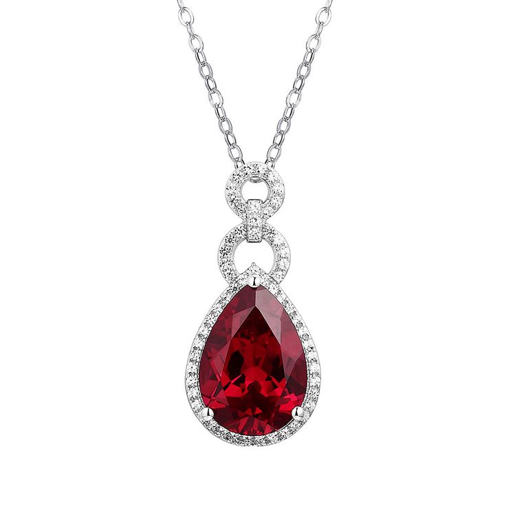 Features The Pear Ruby Sterling Silver Halo Necklace Pendant feature a classic and stylish design style suitable for any occasion. Made all by hand! It truly deserves a spot in every jewelry collection. Beautifully crafted, this style is sure to become a treasured keepsake. Each Ruby used for our jewelry was carefully Formal Pear-shaped Gemstone Necklaces, Formal Pear-shaped Gemstone Necklace, Teardrop Fine Jewelry Necklace With Elegant Design, Formal Fine Jewelry Necklace With Teardrop Pendant, Teardrop Necklace With Elegant Design In Fine Jewelry Style, Teardrop Shaped Fine Jewelry Necklace With Elegant Design, Fine Jewelry Teardrop Pendant Necklace For Formal Occasions, Fine Jewelry Teardrop Necklace With Elegant Design, Elegant Teardrop Fine Jewelry Necklace