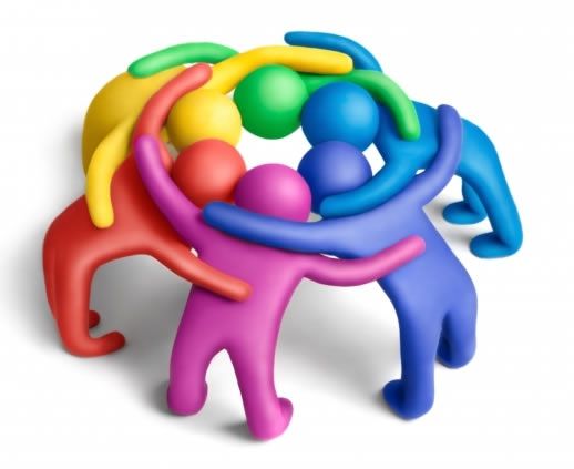 the logo for wm social hotspot with three people holding each other's arms