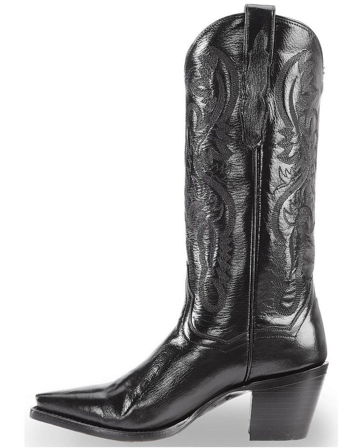 Dan Post Polished Western Boots - Snip Toe, Black Mens Heeled Boots, Cowboy Boot Tattoo, Western Boot Outfit, Chelsea Boots Men Outfit, Black Cowgirl Boots, Boots Men Outfit, Womens Cowgirl Boots, Men In Heels, Black Cowboy Boots