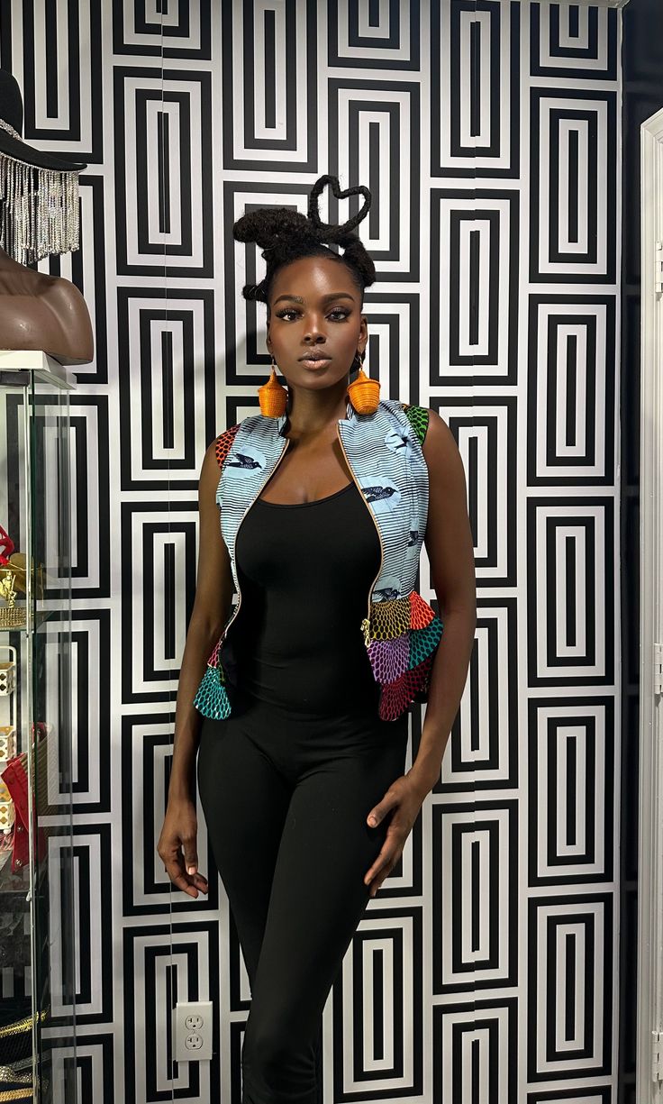 This is totally amazing vest. Fits like it was tailored for you. One each design 100% cotton fabric wax print handmade in Ghana Fitted Multicolor Casual Vest, Multicolor Fitted Casual Vest, Casual Fitted Multicolor Vest, Fitted Multicolor Cotton Vest, Trendy Multicolor Cotton Vest, Fitted Multicolor Patchwork Vest, Multicolor Patchwork Fitted Vest, Vest Fits, Blazer Top