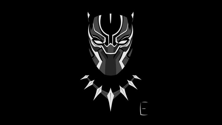 the black panther logo is shown on a dark background, with white lines running through it