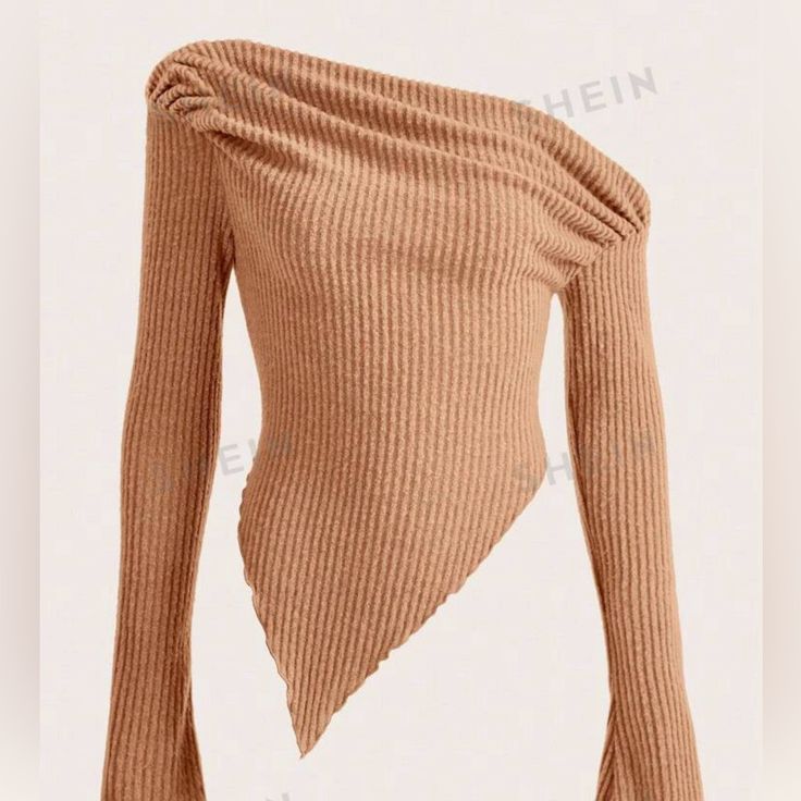 *Knitted *Casual *Asymmetrical *Asymmetrical Neck *Long Neck *Plain *Slight Stretch *95% Polyester 5%Elastane *Regular Sleeve *Slight Stretch *Slim Fit *Crop Winter Fitted Asymmetrical Tops, Chic Asymmetrical Hem Winter Tops, Fitted Asymmetrical Winter Tops, Chic Winter Tops With Asymmetrical Hem, Asymmetrical Hem Tops For Winter, Chic Irregular Tops For Fall, Trendy Asymmetrical Stretch Knit Top, Winter Asymmetrical Neckline Fitted Top, Asymmetrical Winter Party Top