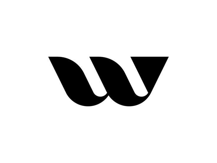 a black and white logo with the letter w in it's upper right corner