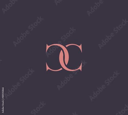 the letter c is made up of two overlapping letters, one pink and one black