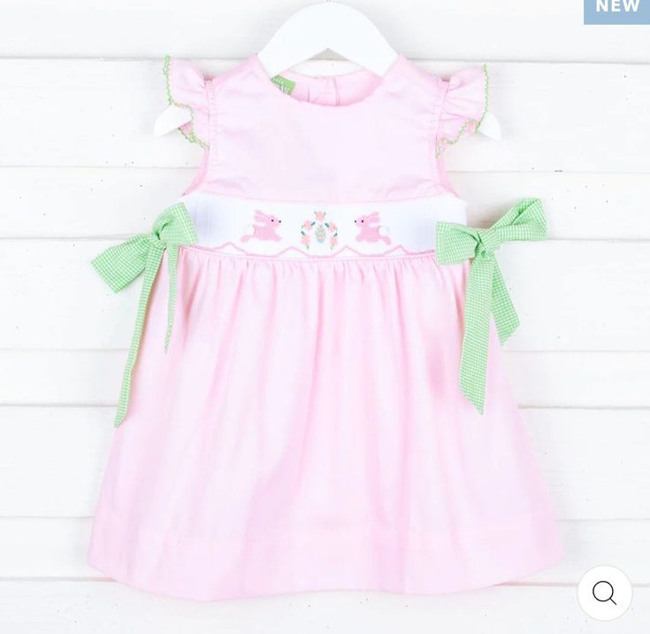 Easter Sunday Dress, Perfect Birthday Dress, Girls Spring Dresses, Girls Smocked Dresses, Sewing Baby Clothes, Girls Smock, Bunny Dress