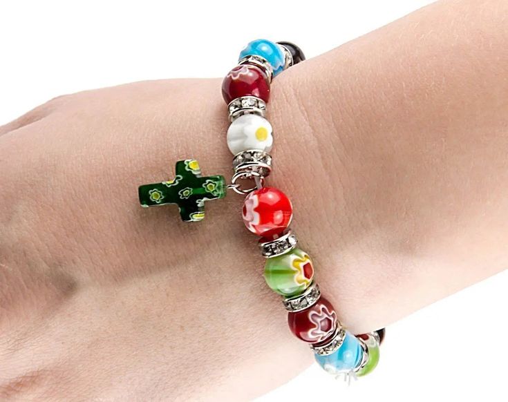 Colorful Agate Stone Beads Bracelet Handmade Women's girls Hand Ornament Religious Christian Bracelet With Colorful Flowers Agate Prayer Beads And Beautiful Zircon Crystals Combined With Hanging Cross Crucifix. Please note: Cross and beads may be in different colors than in the imagesA Rosary bracelet is the elastic max length of approximately 10 inches mostly suitable for all sizes, children, boys, girls, women, and men. Our Catholic bracelets are made from high-quality materials and ensure lon Gift Multicolor Polished Beads Crystal Bracelet, Multicolor 8mm Beads Charm Bracelet As Gift, Multicolor Polished Beads Crystal Bracelet For Gift, Multicolor Charm Bracelet With 8mm Beads As A Gift, Bohemian Multicolor Charm Bracelet With 8mm Beads, Multicolor 8mm Beads Rosary Bracelet As Gift, Multicolor Rosary Bracelet With 8mm Beads As Gift, Multicolor 8mm Bead Rosary Bracelet Gift, Multicolor Rosary Bracelet Gift