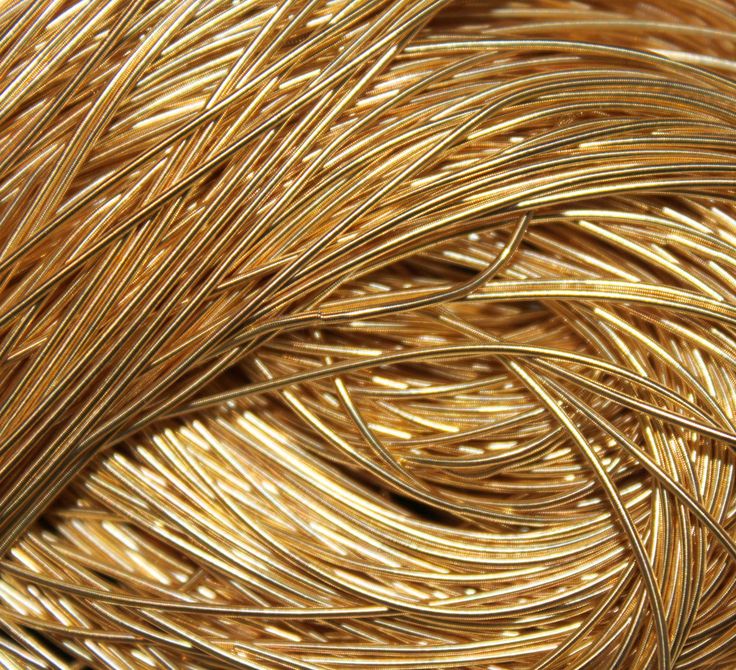 close up view of gold colored metal wire