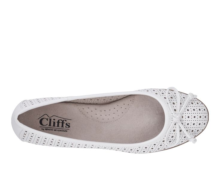 Slip into a fresh pair of Cheryl flats by Cliffs this season! Pair these cute flats with your favorite outfit for a refreshed look that you'll find yourself coming back to again and again. PU upper,Easy slip-on entry,Approx. 3/4 inch heel,Classic round toe,Cushioned insole for added comfort,Lightweight and flexible synthetic outsole | Women's Cliffs Cheryl Flats in Whiteie Smooth Size 6 Medium Cute Flats, Shoe Carnival, White Mountain, White Flats, 4 Inch Heels, Womens Flats, Favorite Outfit, 4 Inch, Pu Leather