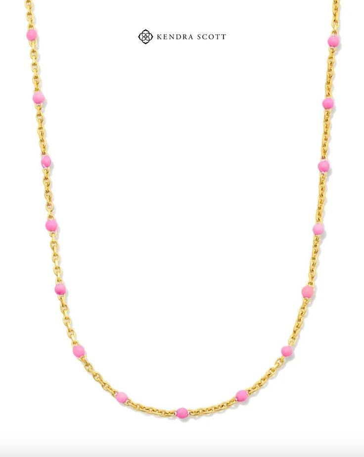 A trendy design and even trendier color come together in this elevated essential you’ll layer up, style solo, and reach for time and time again 💖 Chic Pink Chain Jewelry, Trendy Pink Beaded Chain Jewelry, Chic Pink Necklace With Adjustable Chain, Trendy Pink Chain Necklace With Adjustable Chain, Pink Cable Chain Necklace As Gift, Pink Cable Chain Necklace Gift, Pink Cable Chain Necklace For Gift, Pink Jewelry With Gold Chain, Elegant Pink Chain Necklace With Delicate Chain