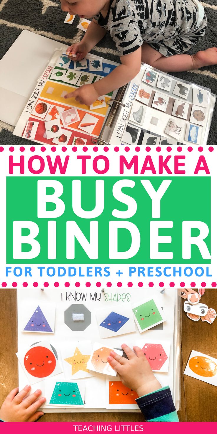 a young boy is playing with his busy binder for toddlers