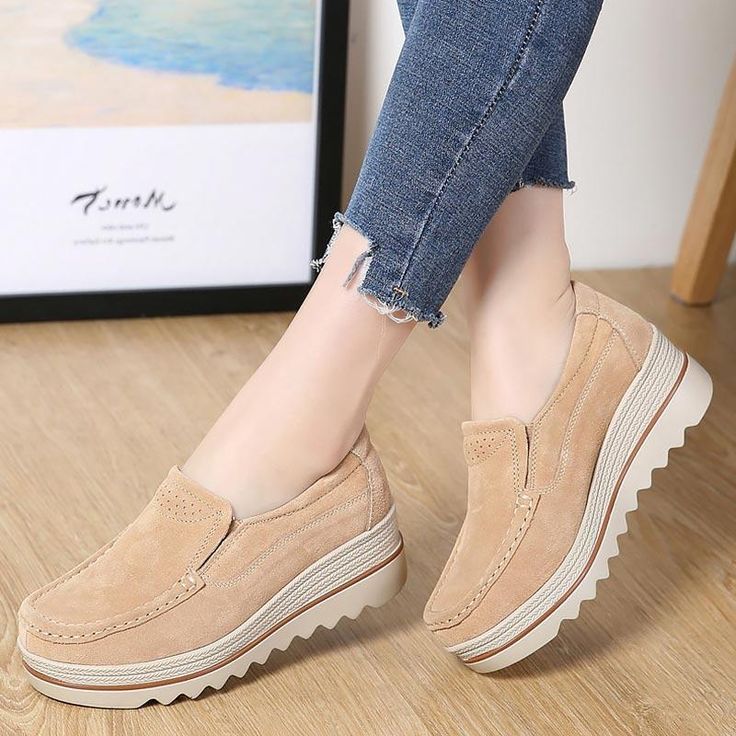 At $47.99 | Order Women's Casual Shoes Loafers Solid Flat Sneakers FGH645-2 . #casual #casualfashion #charm #cool #discount #fashionstyle #stylish #liketeam #fashionable #touchystyle #offer #usa #charmaccessories #shopping #style #simple #outfitoftheday #cheap #fashion #fashionaccessories Women's shoes. Fashion loafers slip-on round-toe solid casual platform shoes. Female genuine leather flat shoe. woman sneakers. Women's Casual Shoes Leather Loafers Solid Flat Sneakers. Upper Material: Genui Womens Winter Shoes, Leather Shoes Women Flats, Casual Shoes Women Sneakers, Women Platform Sneakers, Platform Shoes Heels, Women's Casual Shoes, Suede Leather Shoes, Leather Flat Shoes, Shoes Loafers