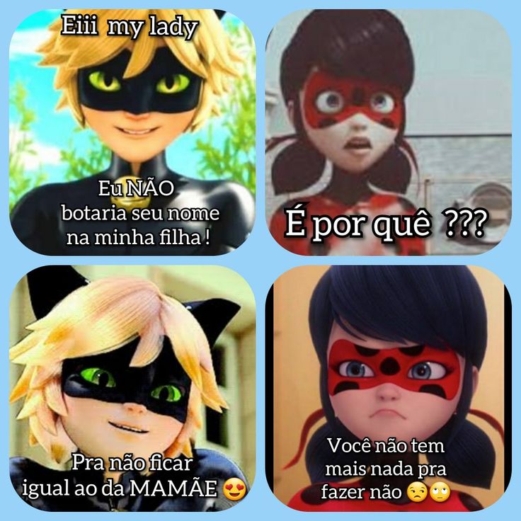 four different cartoon faces with captions in spanish