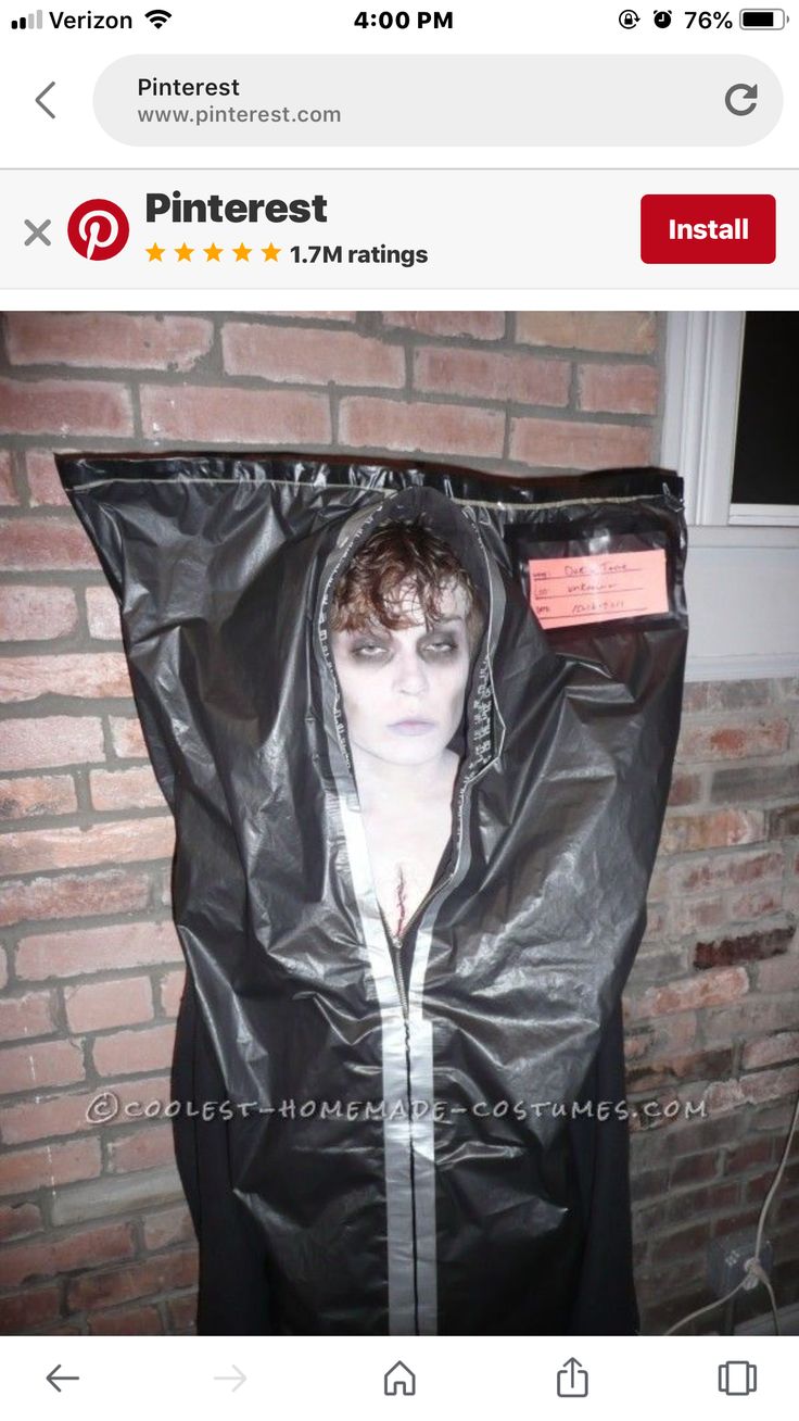 an image of a man in a plastic bag