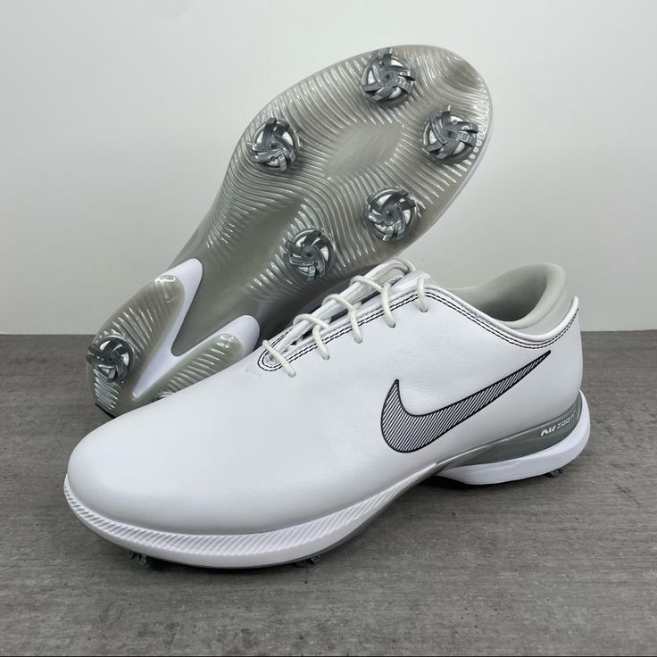 Nike Air Zoom Victory Tour 2 Golf Shoes Men’s Size 9.5, 11 White/Gray Cw8155-100 Brand New Without Synthetic Lace-up Golf Shoes With Boost Midsole, White Golf Shoes With Rubber Sole For Sports, White Slip-on Golf Shoes, White Low-top Golf Shoes With Perforations, Modern Golf Shoes With Branded Insole For Sports, White Slip-on Golf Shoes With Cushioned Footbed, White Cushioned Slip-on Golf Shoes, White Golf Shoes With Boost Midsole, Low-top Synthetic Golf Shoes With Boost Midsole