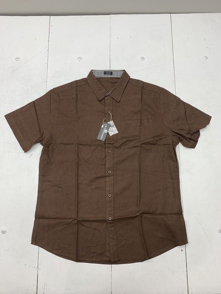 Coofandy Mens Brown Short Sleeve Button Up Shirt Size Large. New condition See pics BS176/23T5BH19 Cheap Button-up Shirt With Pockets, Brown Shorts, Blue Springs, Short Sleeve Button Up, Button Up Shirt, Casual Button Down Shirts, Button Up Shirts, Casual Shirts, Button Up