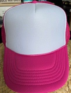 Add some truckin' style to your wardrobe with this cool trucker hat! Perfect for blocking out the sun while cruising down the highway or just chilling with friends. Its breathable mesh back and adjustable strap ensure a comfortable fit. Step up your hat game with this trucker hat today! Just Chilling, Step Up, Trucker Hat, Pink White, The Sun, Hot Pink, Adjustable Straps, Comfort Fit, Mesh