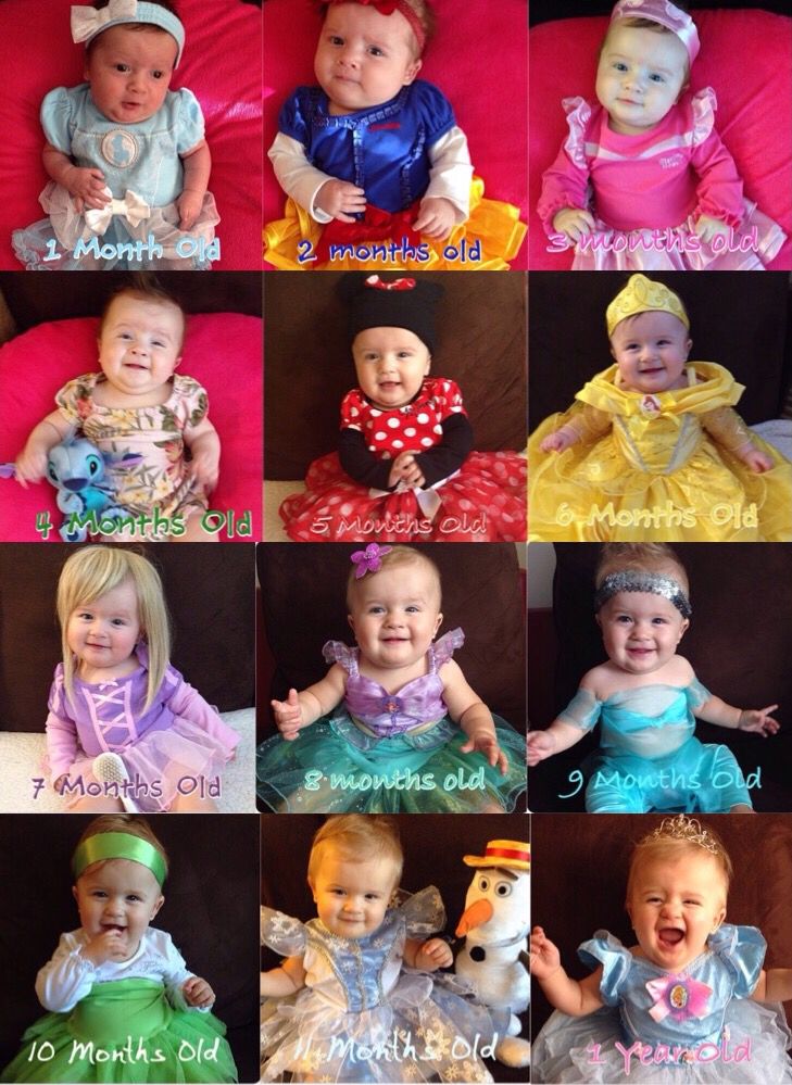 many different pictures of babies dressed in princess costumes