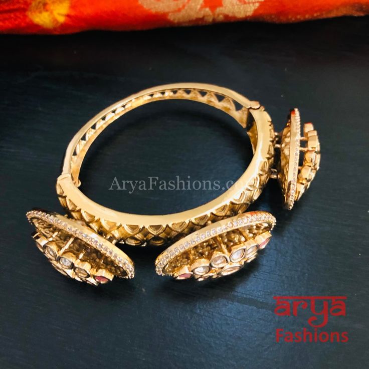 Veer Zara Jadau Kundan Bracelet/ Jaipuri CZ Rajwadi Openable Designer Bracelet Festive Fusion Openable Bangle, Fusion Meenakari Bangle For Festivals, Meenakari Bracelets For Puja, Elegant Cutdana Bracelets For Navratri, Elegant Beaded Bracelets For Navratri, Fusion Style Cutdana Bangle For Festivals, Fusion Style Openable Bracelets For Festivals, Fusion Style Openable Bangle For Wedding, Festive Fusion Cutdana Bangle