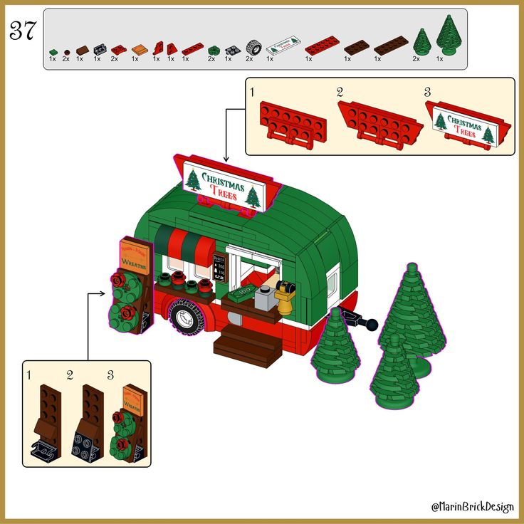 an image of a lego christmas truck with instructions