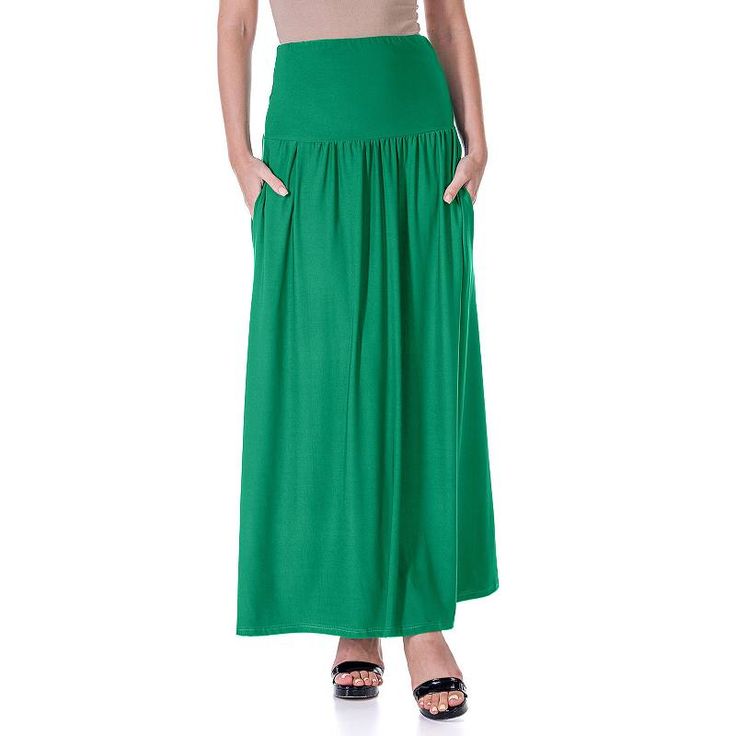 You'll love the look and feel of this women's 24Seven Comfort Apparel foldover maxi skirt with pockets. Click on this WOMEN'S GUIDE to find the perfect fit and more! You'll love the look and feel of this women's 24Seven Comfort Apparel foldover maxi skirt with pockets. Click on this WOMEN'S GUIDE to find the perfect fit and more! FEATURES 2 side pockets Straight hem Elastic waistbandFIT & SIZING A-line silhouette 33-in. length Maxi length hits at the ankle Midrise sits on the high hipFABRIC & CA Solid Flowy Maxi Skirt With Pockets, Solid Color Flowy Maxi Skirt With Pockets, Spring Full Length Maxi Skirt With Pockets, Green Maxi Skirt With Pockets For Spring, Flowy Green Maxi Skirt With Pockets, Casual Green Full-length Maxi Skirt, Casual Green Maxi Skirt, Full Length Relaxed Fit Maxi Skirt With Side Pockets, Flowy High Waist Maxi Skirt With Pockets