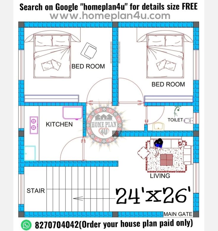 a floor plan for a home with two bedroom and one bathroom in the same area