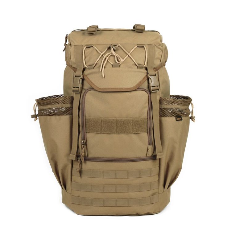 55L Tactical Backpack for Hiking Functional Pockets Backpack For Camping, Functional Pocket Backpack For Camping, Khaki Backpack With Pockets For Outdoor Activities, Tactical Travel Bags With Pockets, Beige Outdoor Bag With Multiple Pockets, Khaki Backpack For Camping, Khaki Large Capacity Bag For Camping, Beige Outdoor Backpack With Pockets, Backpack With Pockets For Camping