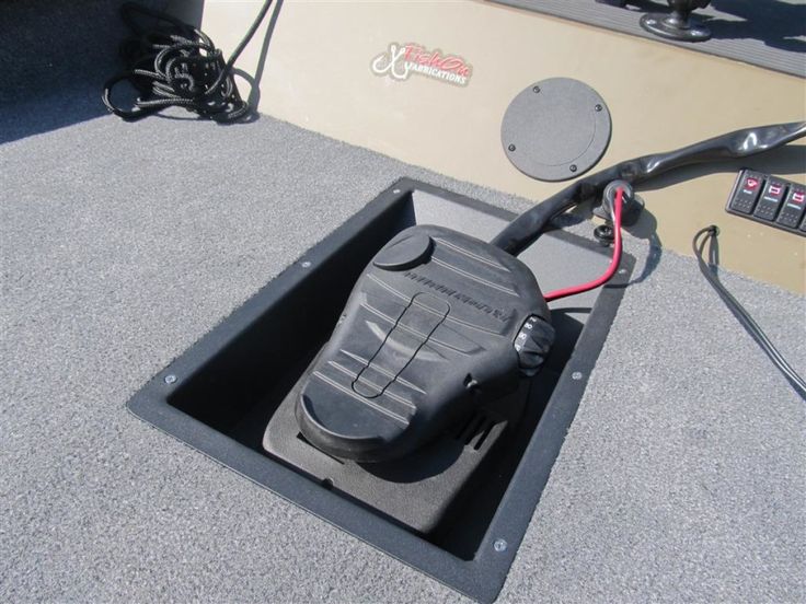 the inside of a boat with an electronic device