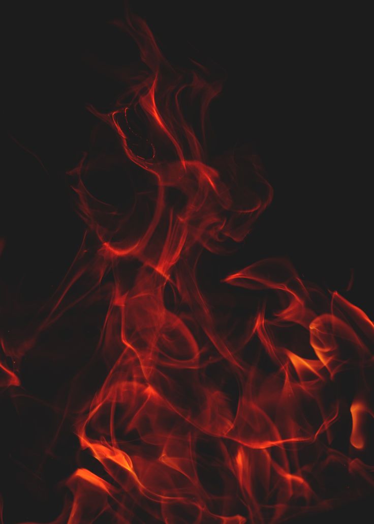 red fire flames on a black background