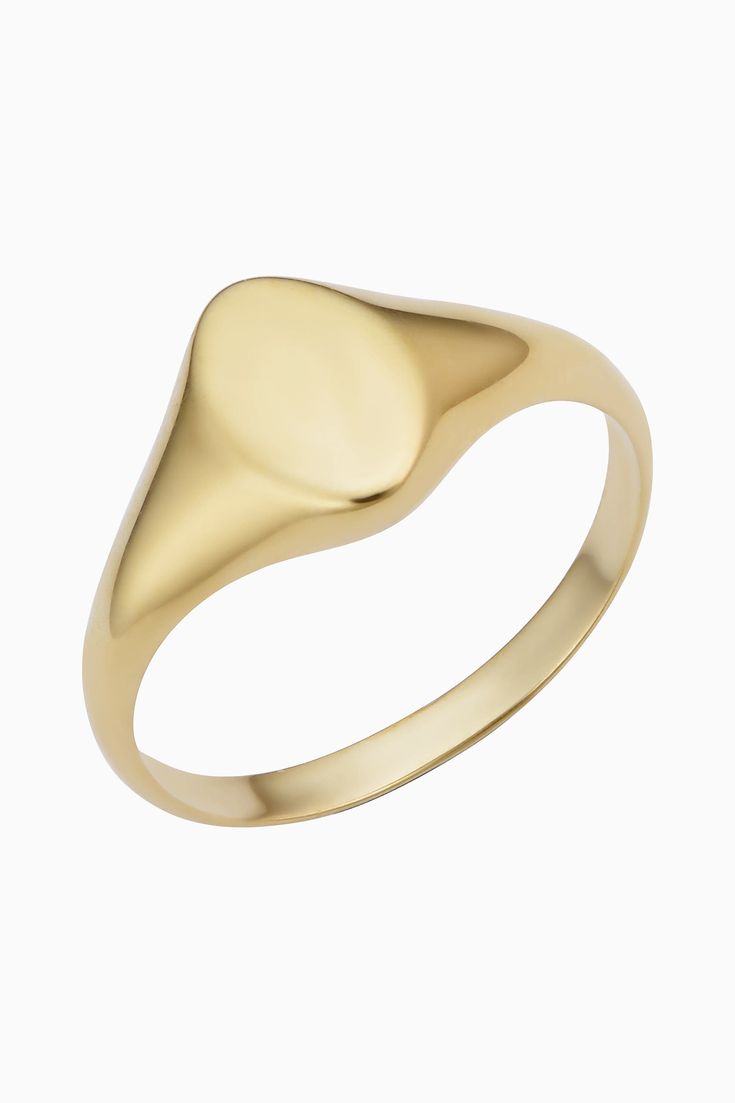 A solid gold signet ring is a must-have in every jewelry box. Whether you wear it on your pinky or your index finger, engraved or plain, our Florence Oval Signet Ring will stand out with incredible shine. 14k Solid Yellow Gold 1.6 Grams Solid Gold Available in multiple sizes Crafted in Bologna, Itay Classic Gold Oval Signet Ring, Classic 14k Gold Rings With Smooth Finish, Signet Ring With Smooth Finish As Gift, Round Signet Ring With Smooth Finish As Gift, Domed 14k Gold Signet Ring Gift, Yellow Gold Oval Signet Ring With Polished Finish, 14k Gold Domed Signet Ring Gift, Oval Yellow Gold Signet Ring With Polished Finish, 14k Gold Rings With Smooth Finish As Gift