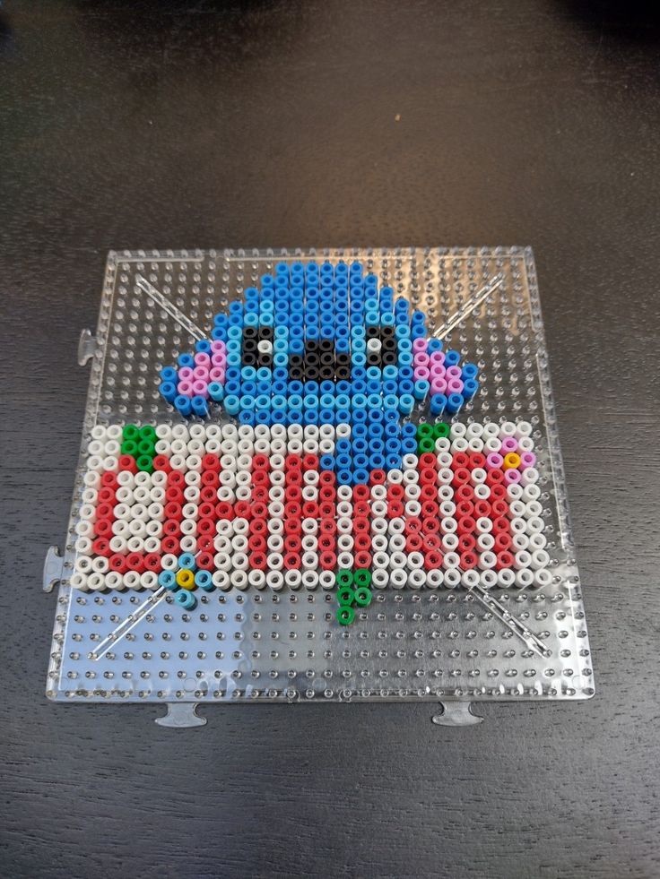 Beads inspiration Ohana Perler Bead Patterns, Angel From Lilo And Stitch Perler Beads, Perler Beads Stitch Disney, Up Perler Bead Pattern, Small Stitch Perler Bead Patterns, Stitch Melty Beads, Disney Fuse Beads, Perler Beads Ideas Stitch, Stitch Pearl Beads