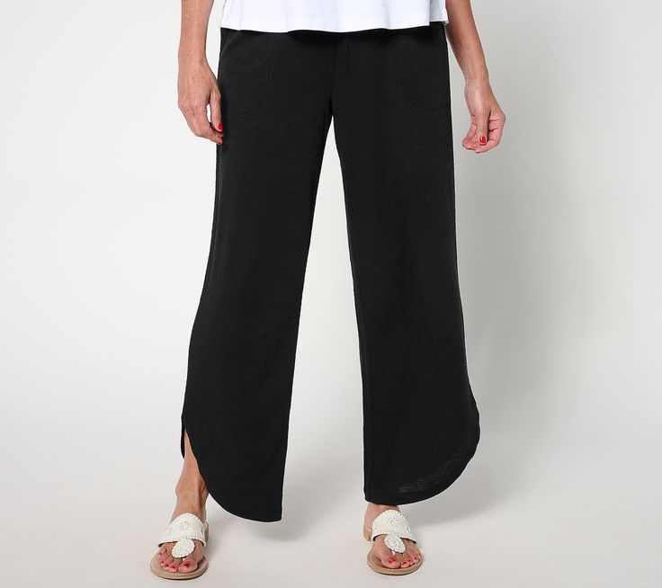 Why suit up in shorts for beach bistros or holiday barbecues when you can easily elevate the glam with these gauzy ankle pants?! And just like that, summer-outing 'fits just got so much more effortless -- and chic! From Denim & Co.® Fashions. Versatile Beach Pants With Loosely Fitted Hips, Lightweight Summer Bottoms For Vacation, Casual Summer Capri Pants, Lightweight Bottoms For Beach Season Vacation, Versatile Summer Pants With Elastic Waistband, Summer Capri Length Bottoms With Elastic Waistband, Lightweight Casual Bottoms For Vacation, Casual Lightweight Bottoms For Vacation, Trendy Summer Ankle-length Bottoms