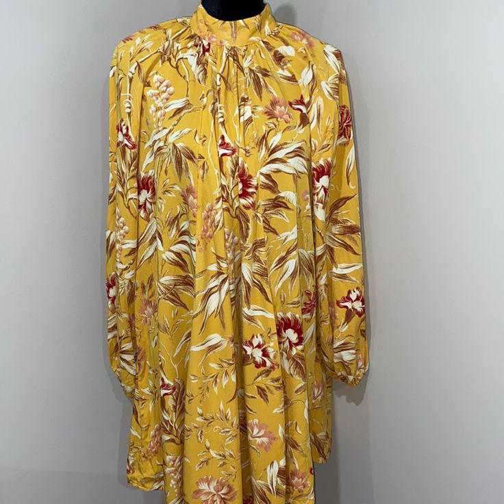 From A Smoke And Pet Free Environment, In New Condition. H&M Long Sleeve Blouse/Dress Size 4, Dress Is Half Turtleneck And Has 2 Buttons On Back. Yellow Long Sleeve Mini Dress With Floral Print, Yellow Long Sleeve Mini Dress For Beach, Yellow Mini Dress For Fall Vacation, Yellow Flowy Long Sleeve Dress, Yellow Long Sleeve Vacation Dress, Yellow Long Sleeve Summer Dress, Yellow Long Sleeve Dress For Daytime, Flowy Yellow Mini Dress With Floral Print, Yellow Flowy Mini Dress For Daywear