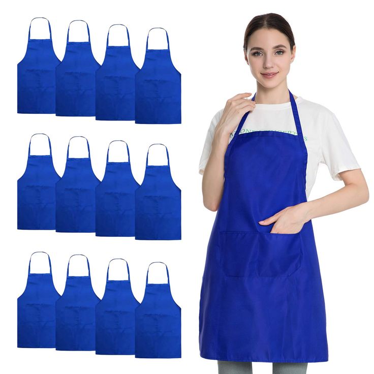 PRICES MAY VARY. The third time improving our bib apron - the binding is hemmed around the whole apron down to the waist ties, avoiding tie dropping off, making it both durable and comfortable. Aprons bulk including 12 pcs of blue aprons. Ultra lightweight preferable for long working hours. The kitchen apron covers with suitable ties that can easily fit women, men, adults. Each apron with 2 pockets in the middle for easy holding knife, fork, spoon, seasoning, ipad, meat thermometer, grill slips, Aprons For Women, Food Stains, Blue Apron, Linen Store, Bib Apron, Professional Kitchen, Womens Aprons, Kitchen Aprons, Linen Apron