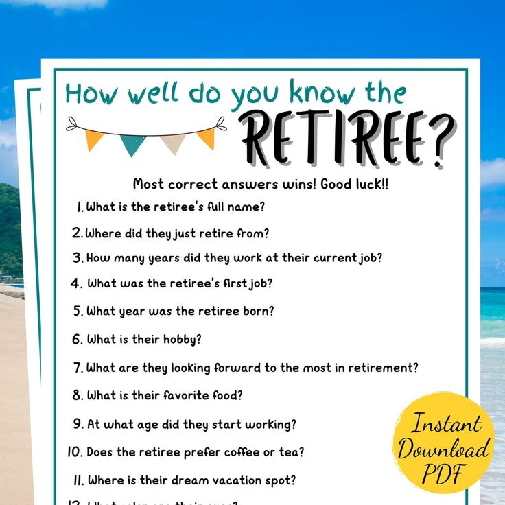 a sign on the beach that says how well do you know the retirement question?