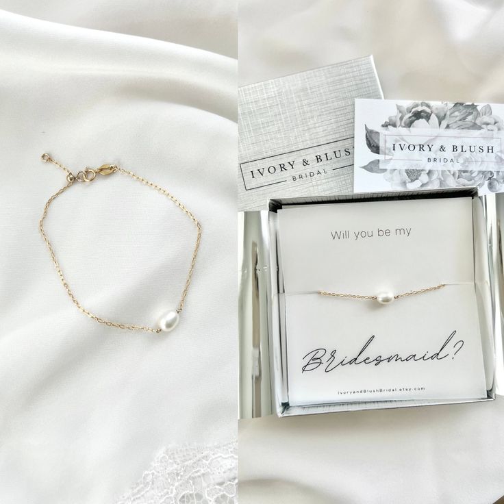 the brides bracelet and necklace are in their gift box, along with other items