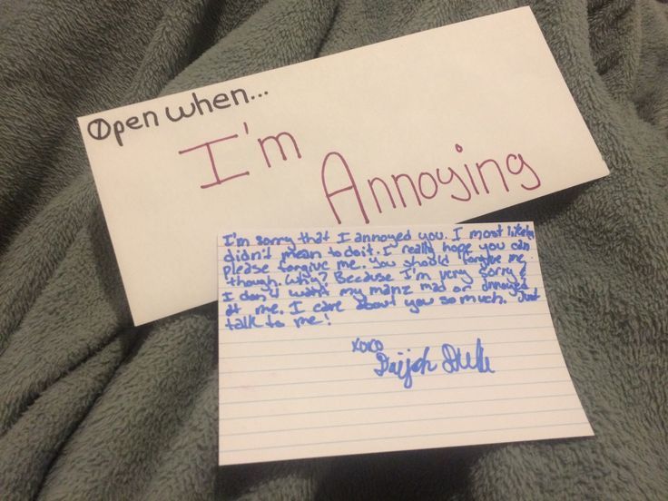 a piece of paper with writing on it and an open note that says i'm annoying